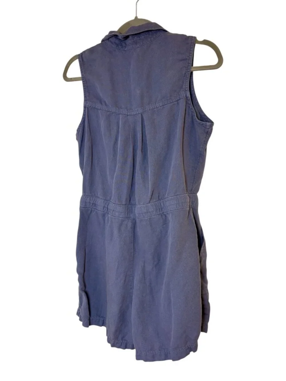 Nicole Miller New York Blue Utility Sleeveless Drawstring Romper Size 8